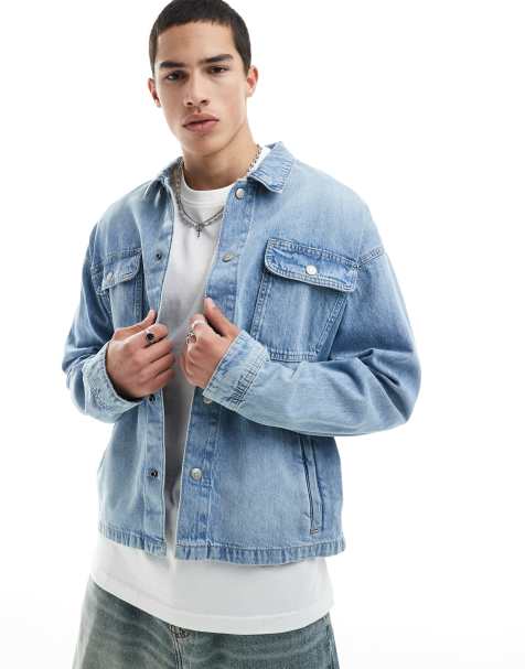 Jack & Jones - Lyseblå denimjakke i firkantet pasform - view 1