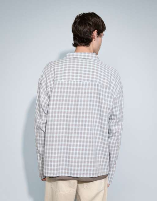 Jack & Jones - Lyseblå langærmet skjorte i bomuld med tern, 5 af 9