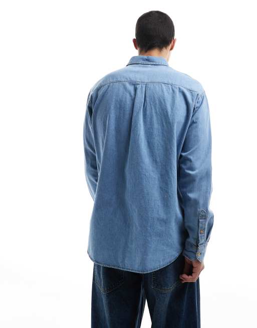 Jack & Jones - Lyseblå langærmet skjorte i denim , 3 af 4