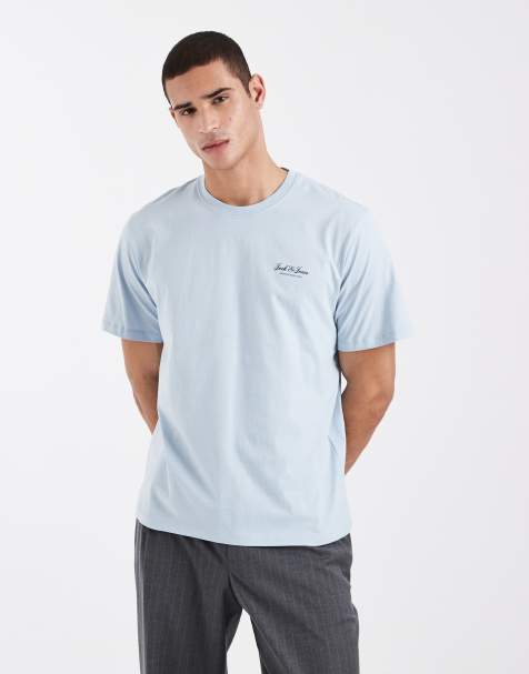 Jack & Jones - Lyseblå T-shirt med klassisk logo - view 1