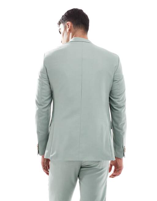 Jack & Jones - Lysegrøn supersmal habitjakke, 4 af 5