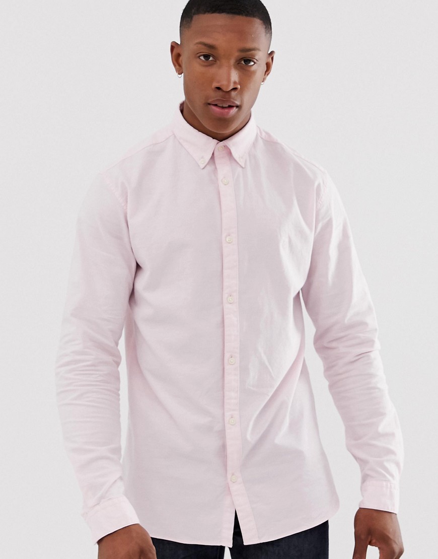 Jack & Jones lyserød oxford skjorte med slank pasform i stretch-Pink