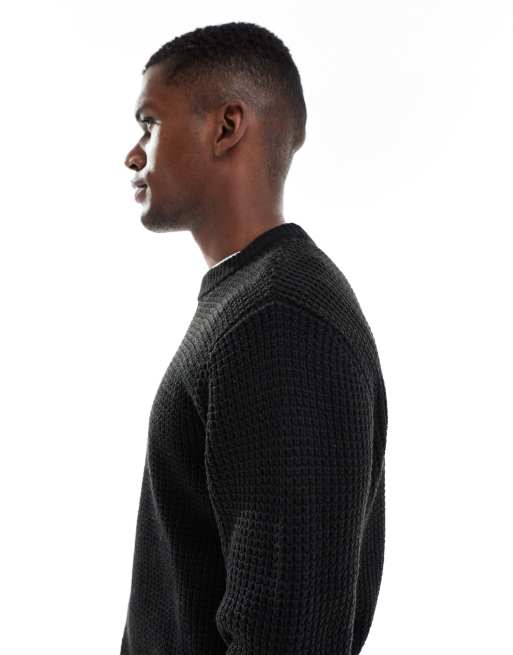 Jack & Jones - Maglia in piqué nera, 4 di 5