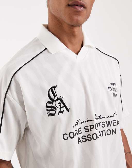 Jack & Jones - Maglia stile calcio bianca, 5 di 5