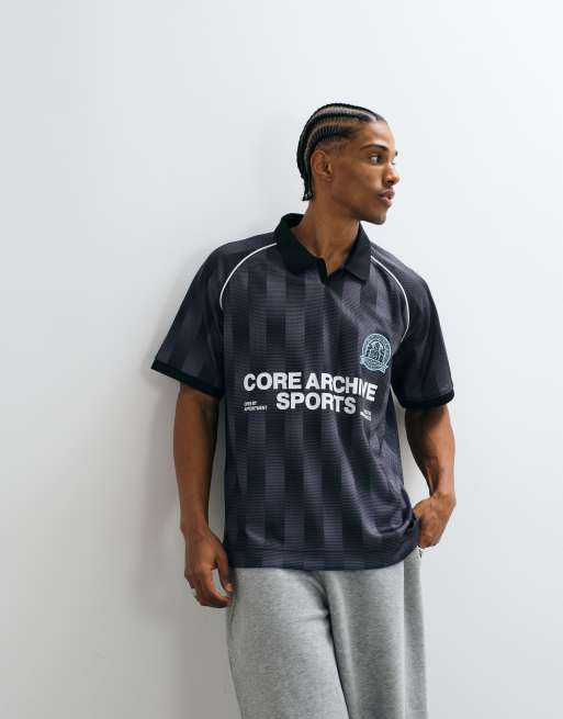 Jack & Jones - Maglia stile calcio nera, 5 di 7