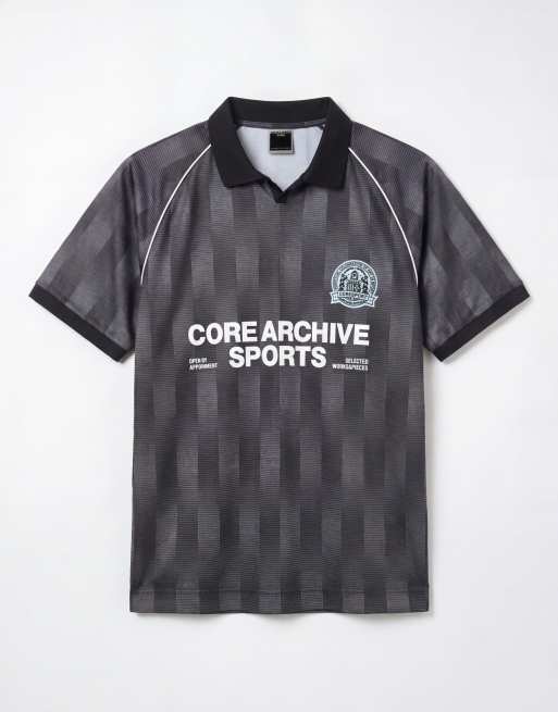 Jack & Jones - Maglia stile calcio nera, 6 di 7