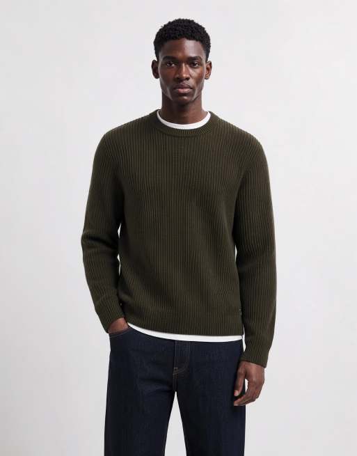 Jack & Jones maglione a costine sottili verde oliva, 6 di 10
