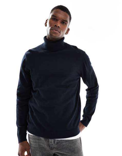 Jack & Jones - Maglione con collo alto blu navy - view 1