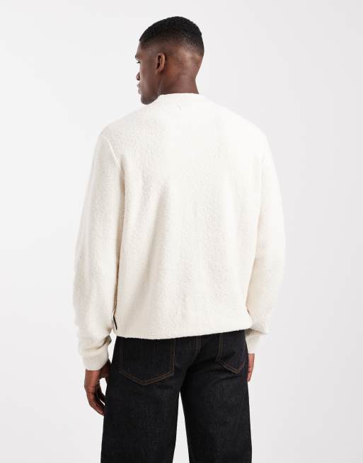 Jack & Jones - Maglione in bouclé color crema, 3 di 5