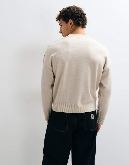 Jack & Jones maglione in maglia effetto nuvola beige, 5 di 5