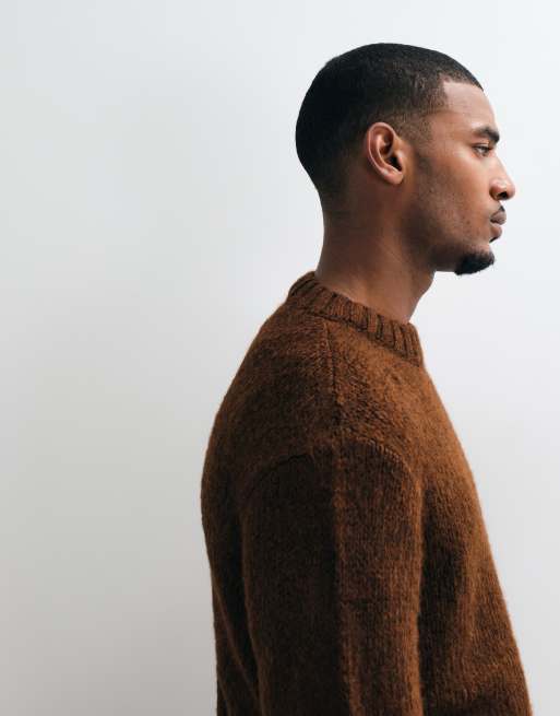 Jack & Jones maglione oversize in marrone ruggine, 2 di 5