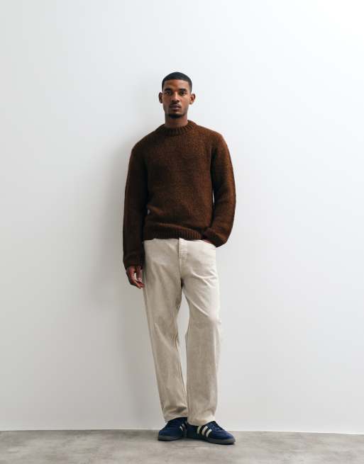 Jack & Jones maglione oversize in marrone ruggine, 3 di 5