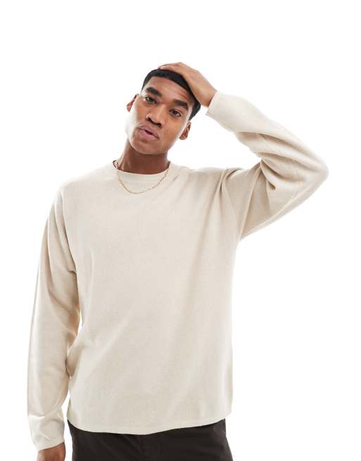 Jack & Jones - Maglione oversize leggero color panna