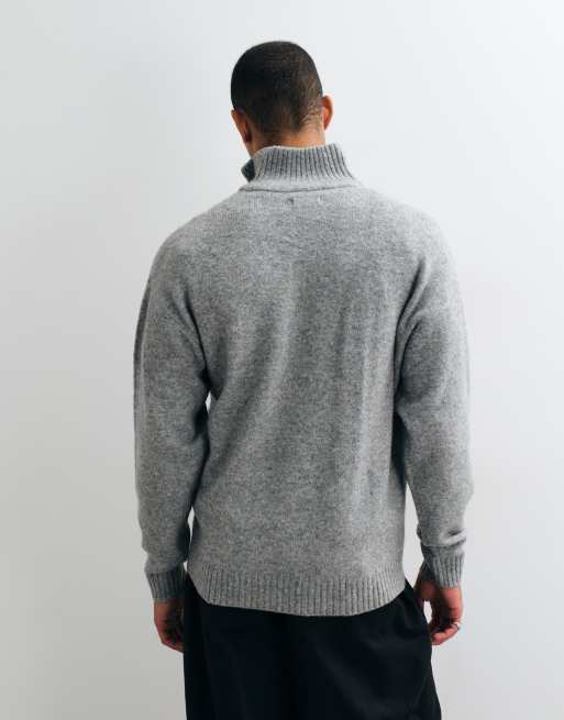 Jack & Jones maglione oversize morbido con zip corta grigio, 5 di 5