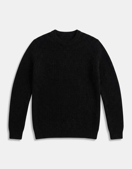 Jack & Jones - Maglione oversize nero a coste spesse, 6 di 7