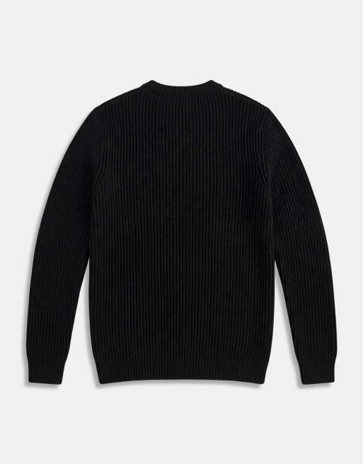 Jack & Jones - Maglione oversize nero a coste spesse, 7 di 7
