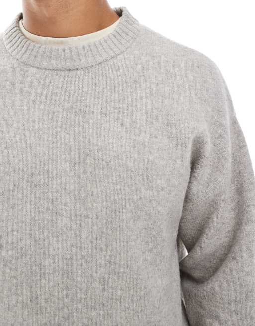 Jack & Jones - Maglione oversize soffice grigio chiaro, 4 di 5