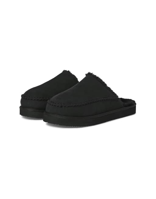 Jack & Jones Manor moc mule in black