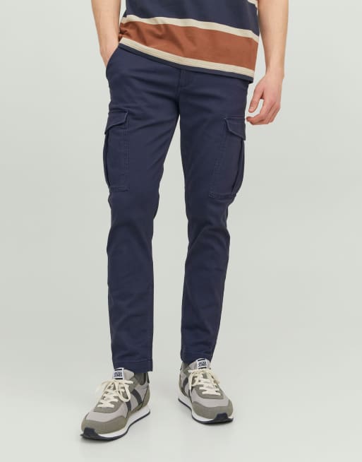 Jack & Jones – Marco – 2er Pack schmal geschnittene Hosen in Marineblau und Schwarz