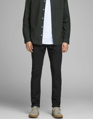 Jack & Jones – Marco – Schmal zulaufende Hose in Schwarz - view 1