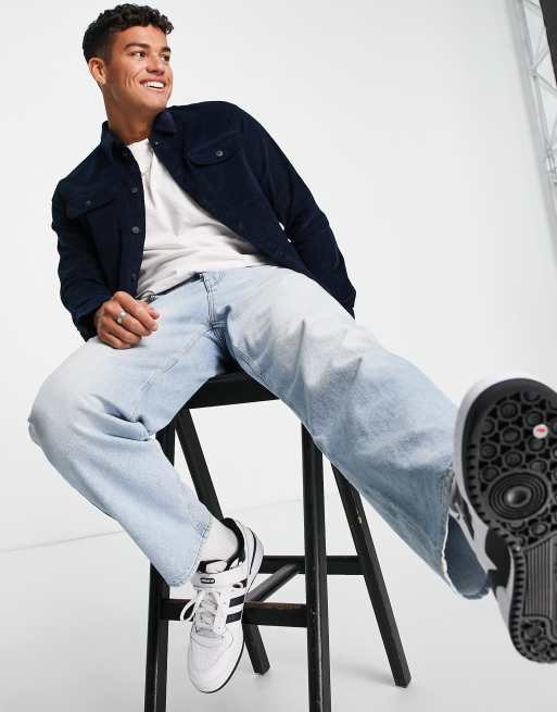 Jack & Jones – Marinblå overshirt i manchester, 3 av 4