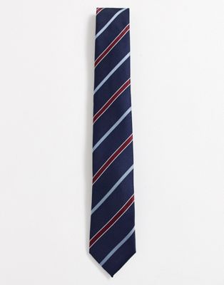 Jack & Jones – Marinblå randig slips