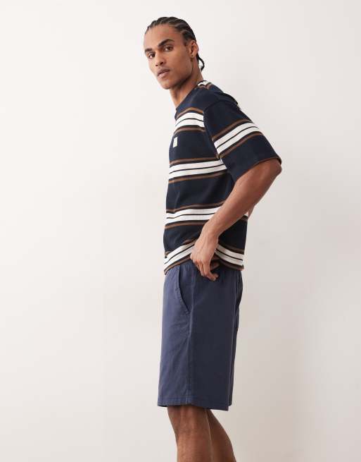 Jack & Jones – Marinblå shorts i linnemix med dragsko, 3 av 5