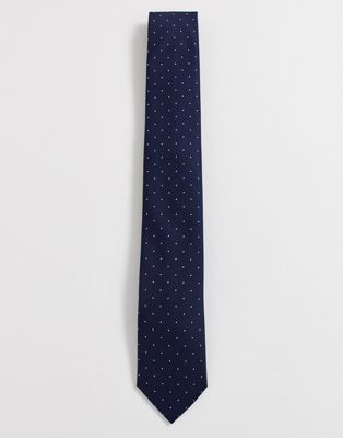 Jack & Jones – Marinblå slips med prickar