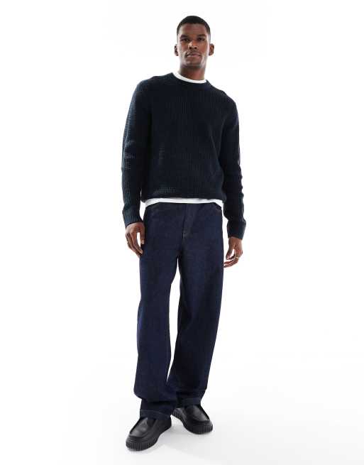 Jack & Jones – Marinblå, spräcklig tröja med rund halsringning, 2 av 5
