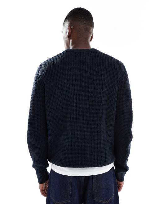 Jack & Jones – Marinblå, spräcklig tröja med rund halsringning, 3 av 5