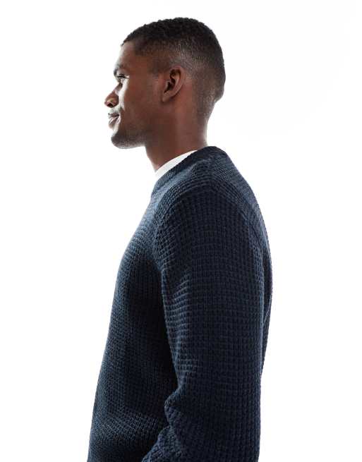Jack & Jones – Marinblå, spräcklig tröja med rund halsringning, 4 av 5