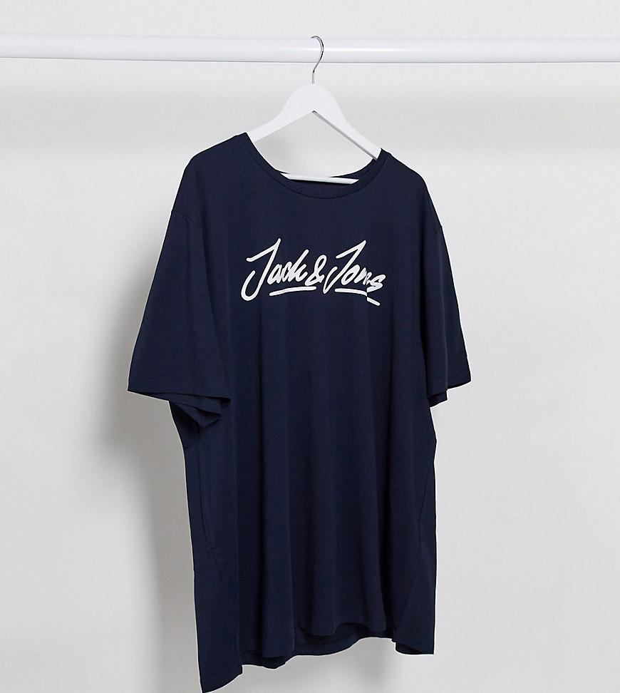 Jack & Jones – Marinblå t-shirt med logga