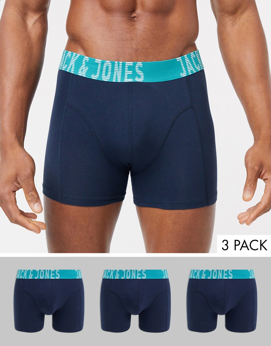Jack & Jones – Marinblå trunks i 3-pack