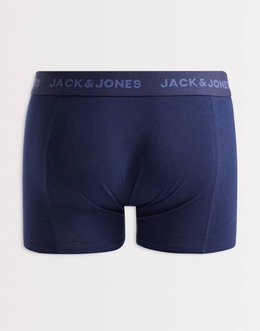 Jack & Jones – Marinblå trunks med logga på midjebandet, 3-pack, 2 av 3