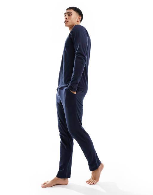 Jack & Jones – Marinblått mysset med byxor och långärmad t-shirt, 2 av 4