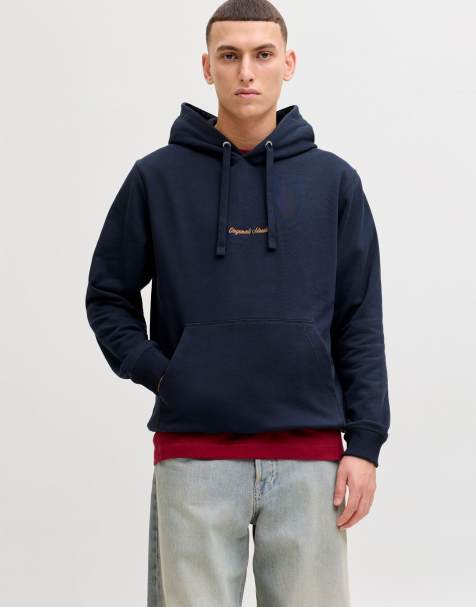 Jack & Jones - Marineblå hættetrøje - view 1