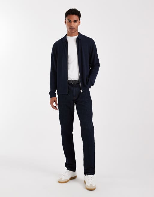 Jack & Jones - Marineblå strikket cardigan med lynlås, 2 af 5