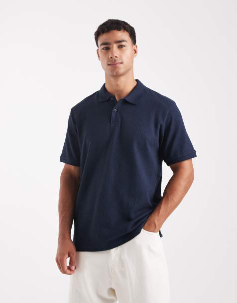 Jack & Jones - Marineblå tekstureret polo - view 1