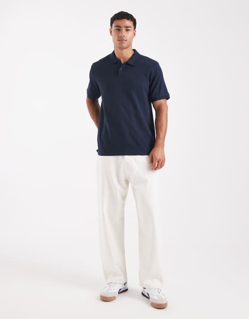 Jack & Jones - Marineblå tekstureret polo, 2 af 5