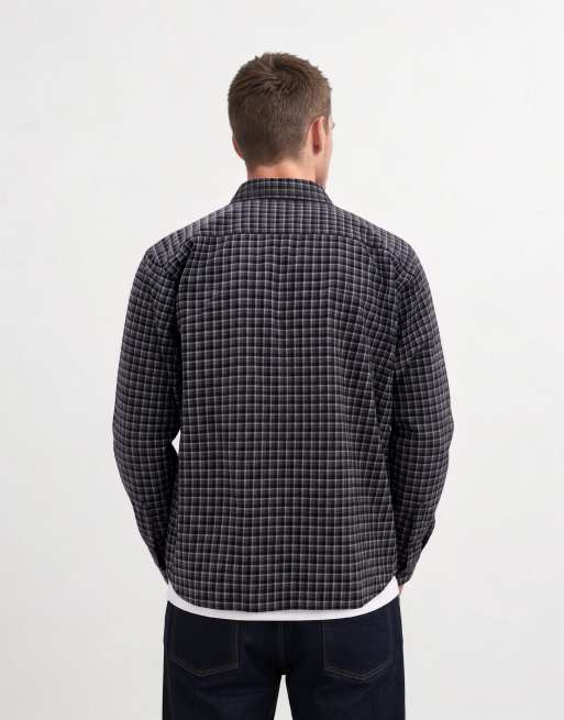 Jack & Jones micro check flannel shirt in black, 10 of 10