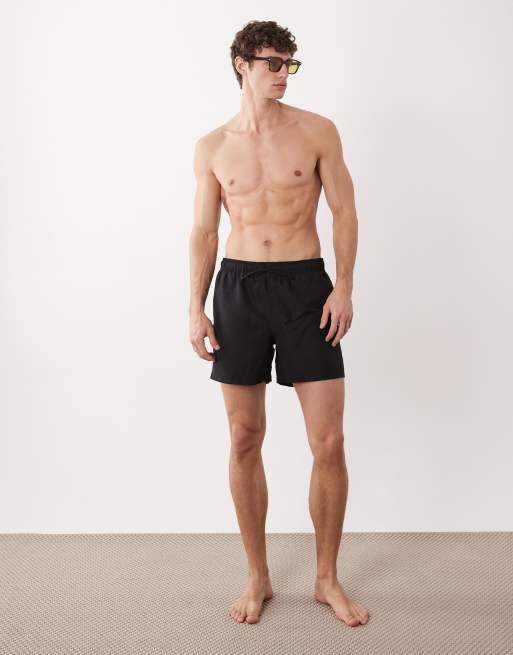 Jack & Jones mid length swim shorts in black, 2 of 5