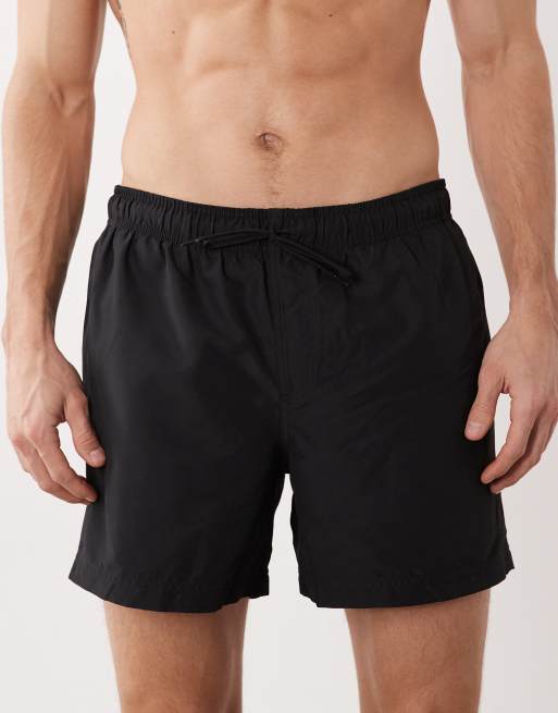 Jack & Jones mid length swim shorts in black, 4 of 5