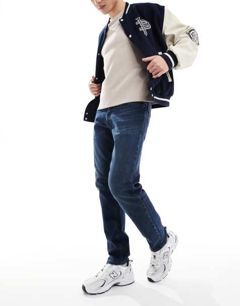 Jack & Jones - Mike - Jean fuselé - Bleu foncé délavé - view 1