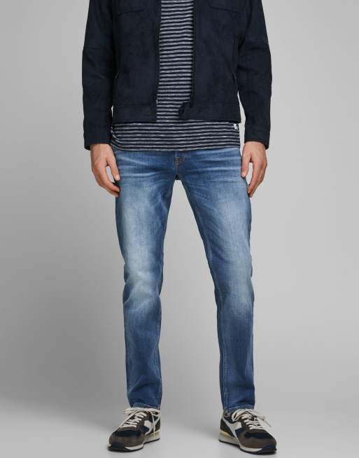 Jack & Jones – Mike – Stentvättade jeans med raka ben