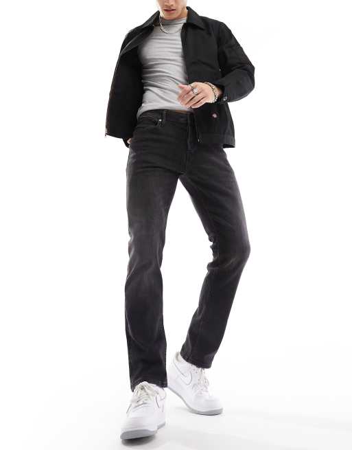 Jack Jones Mike Tapered Fit Jeans in verwaschenem Schwarz ASOS