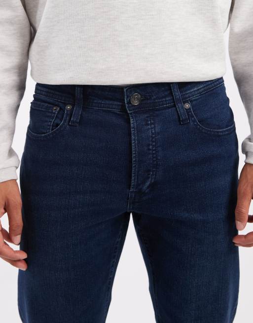 Jack & Jones Mike tapered jeans in dark blue, 4 of 5
