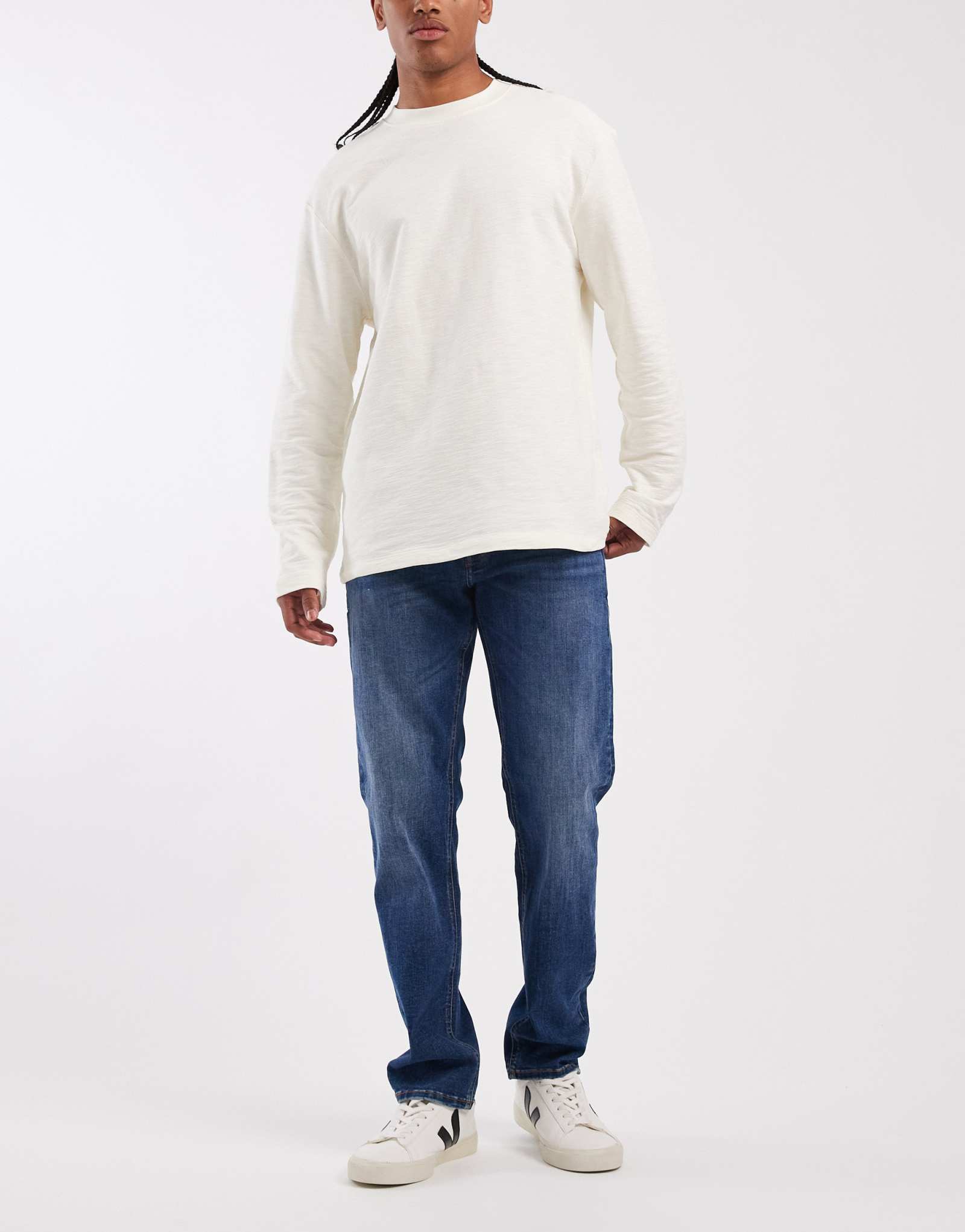 Зауженные джинсы Jack &Jones Mike темно-синего цвета