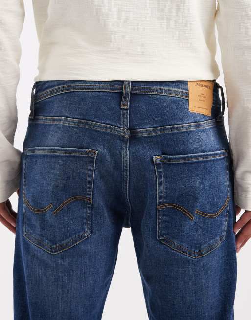 Jack & Jones Mike tapered jeans in dark blue, 4 of 5