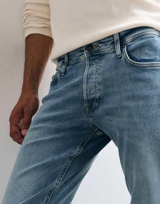 Jack & Jones - Mike - Toelopende jeans in lichtblauw met wassing, 4 van 5