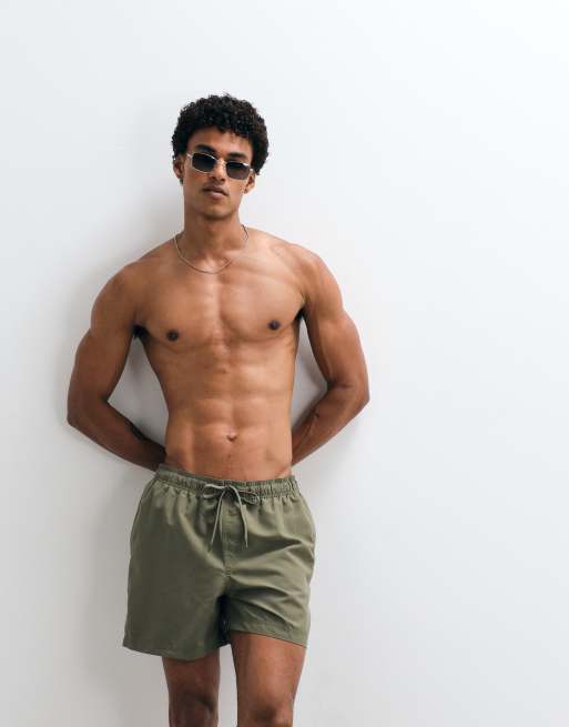 Jack & Jones – Mittellange Badeshorts in Khaki, 3 von 9